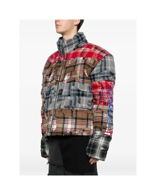 Who Decides War Red Ruin Patchwork-Design Jacket for men