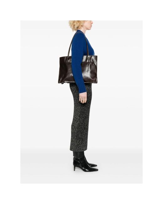 Maeden Black Yumi Leather Tote Bag