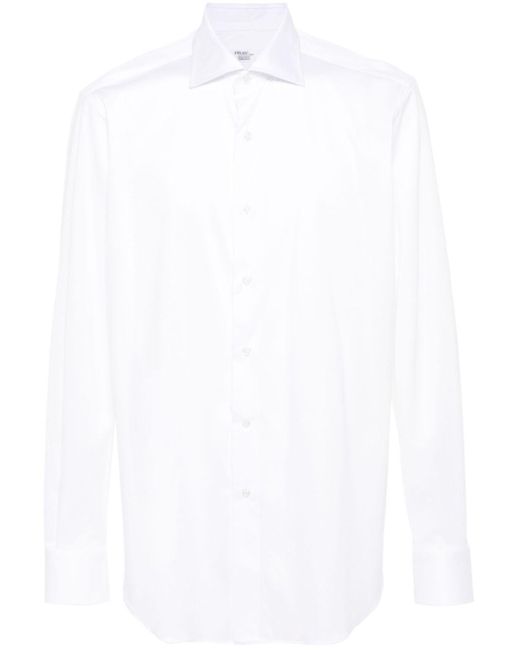 Fray White Cotton Jersey Shirt for men