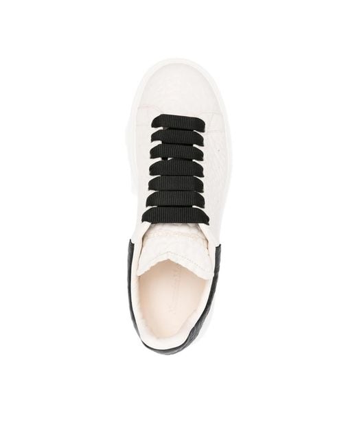McQueen White Oversized Textured Leather Sneakers for men