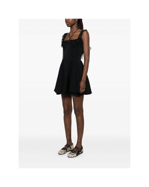 LES FILLES D'EVA Black Tied-Straps Mini Dress