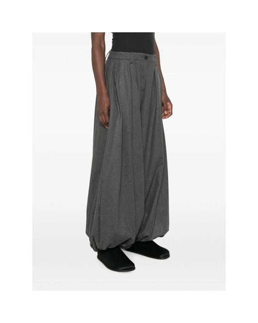 Thelatest Gray Pleated Balloon-Hem Pants