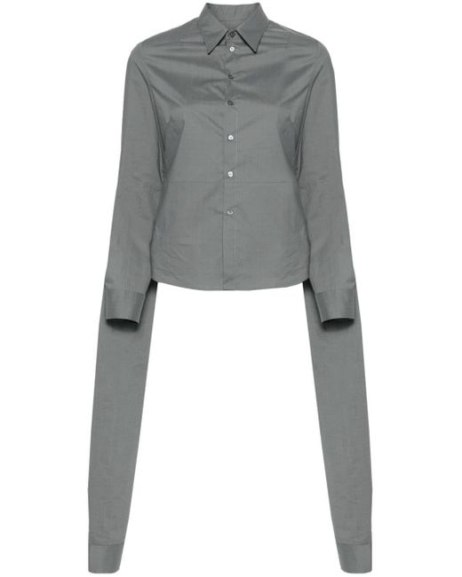 MM6 by Maison Martin Margiela Gray Double-Sleeves Cotton Shirt