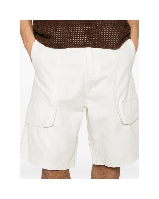 Arte' White Cargo-Pocket Shorts for men
