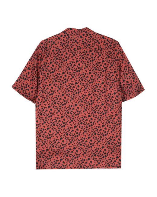 PT Torino Red Animal-Print Shirt for men