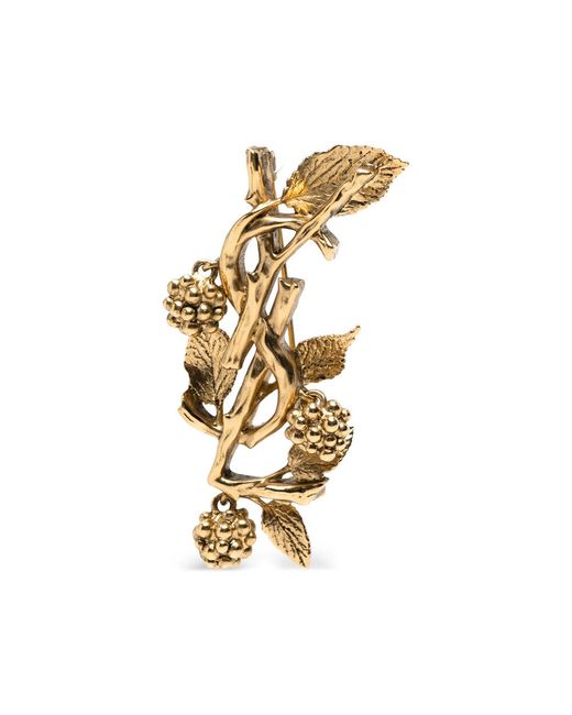 Saint Laurent Metallic Berry-Motif Brooch