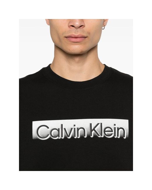 Calvin Klein Black Logo Crew Neck Sweater for men
