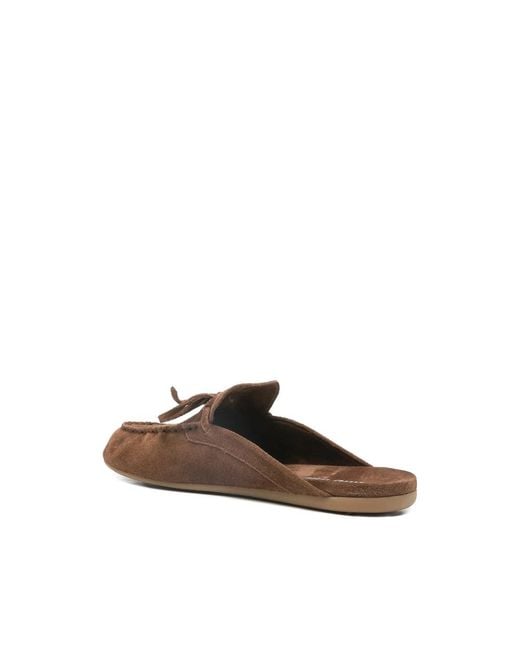 Miu Miu Brown Suede Deck Mules