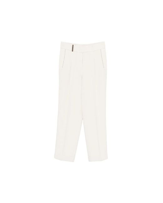 Peserico White Neutrals Trousers