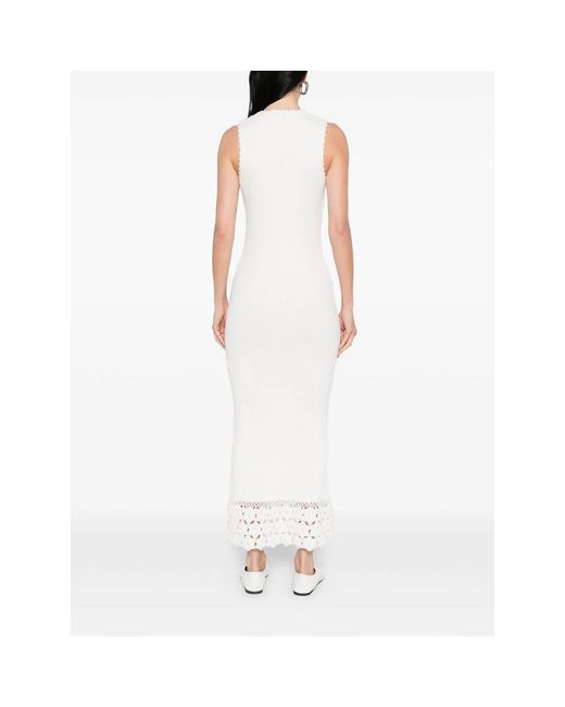 Ganni White Neutrals Dresses