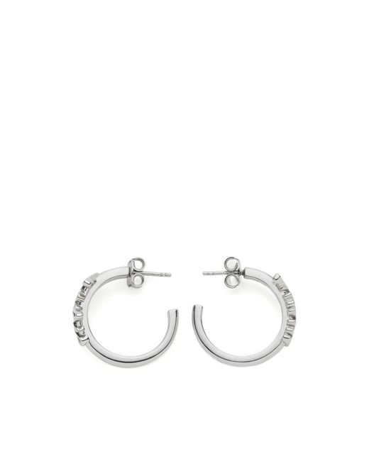 MM6 by Maison Margiela Metallic Lettering Hoop Earrings