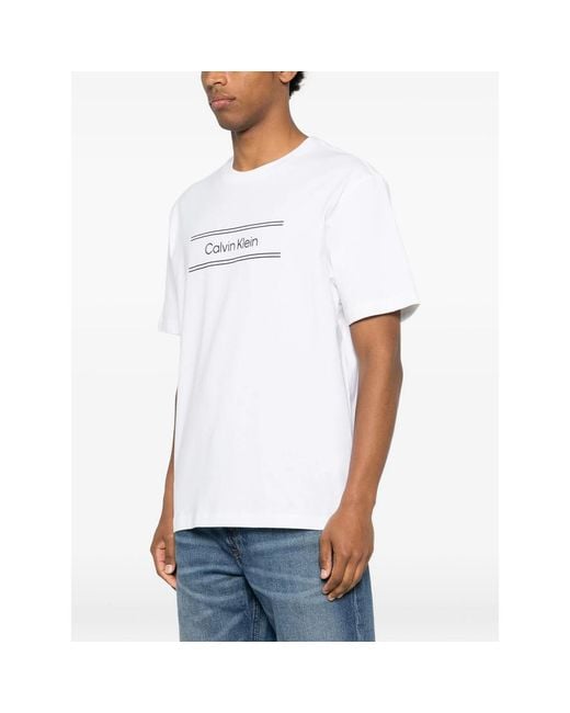 Calvin Klein White T-Shirt Logo Print for men