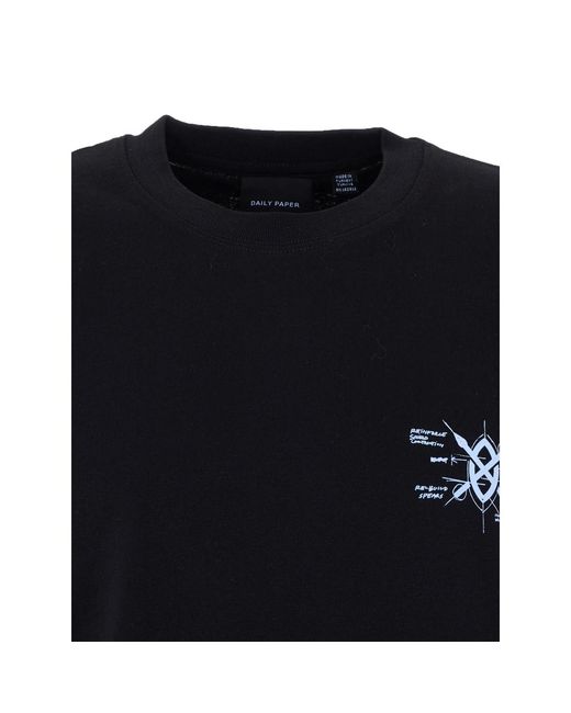 Daily Paper Blue Printed Crew-Neck T-Shirt for men