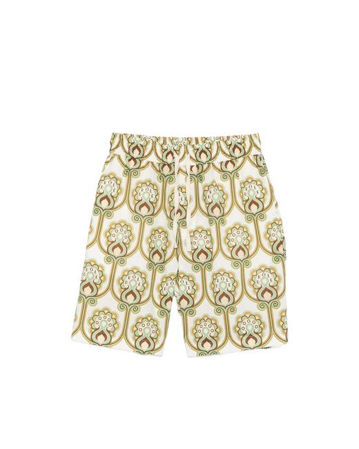 Drole de Monsieur Natural Print Camp Shorts for men