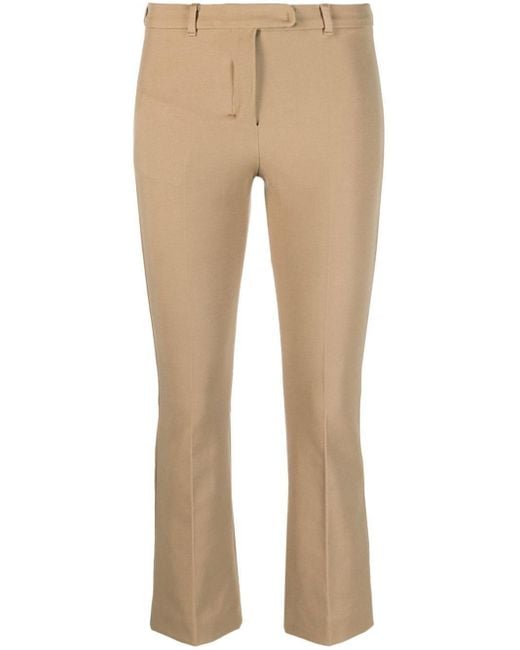 Max Mara Natural Cropped Cotton-blend Trousers