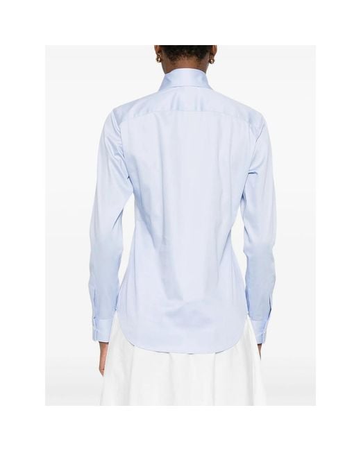 Mazzarelli Blue Long-Sleeve Button-Up Shirt