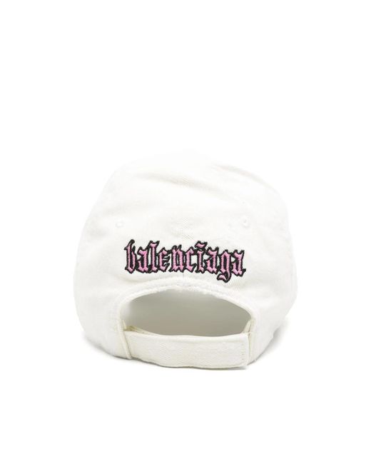 Balenciaga White Logo-Embroidered Baseball Cap for men