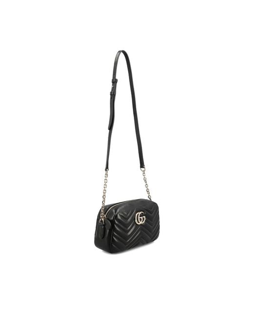 Gucci Black Small Gg Marmont Leather Cross Body Bag