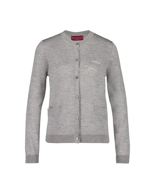 Gucci Gray Button-Up Cardigan