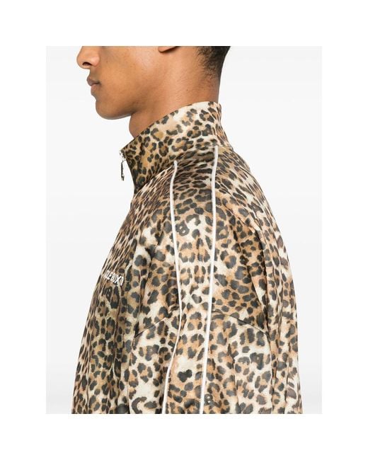 Cole Buxton Natural Leopard-Print Track Jacket for men