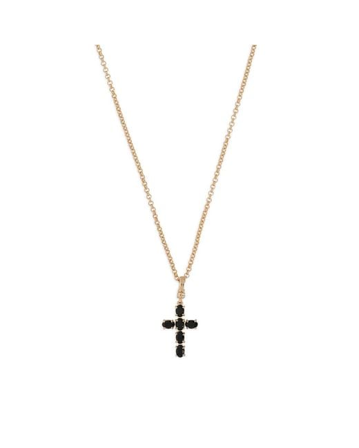 Dolce & Gabbana Metallic Cross Charm Chain Necklace