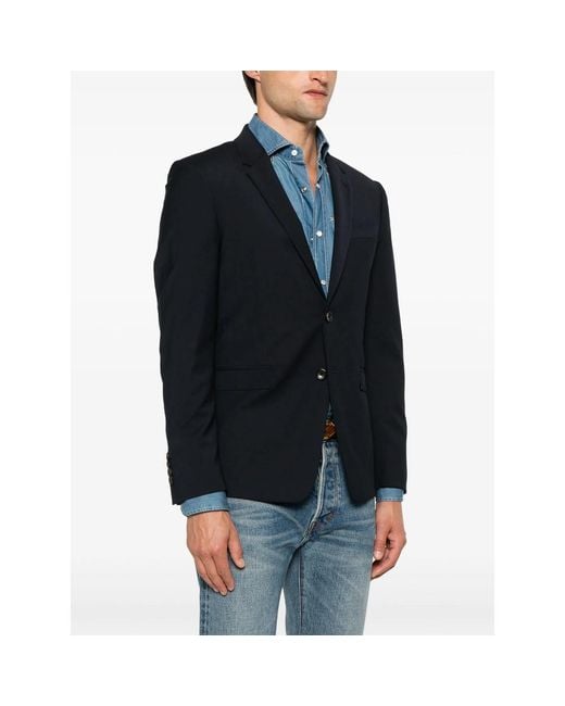 Reveres 1949 Blue Single-Breasted Blazer for men