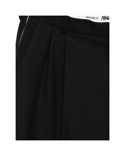 Magliano Black Pleated Trousers for men
