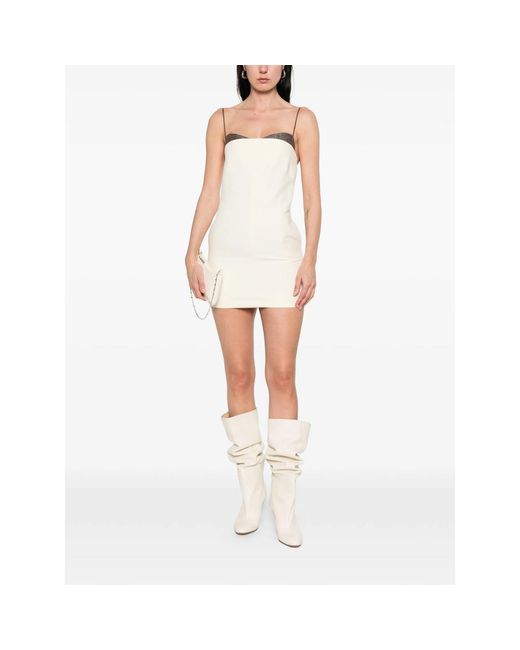 Entire studios Natural Adjustable-Strap Panel Mini Dress