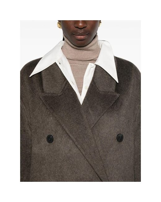 The Dynamis Studio Brown Double-Breasted Peak-Lapel Coat