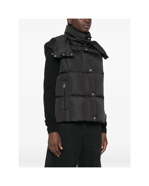 Moncler Black Quilted Hooded Gilet