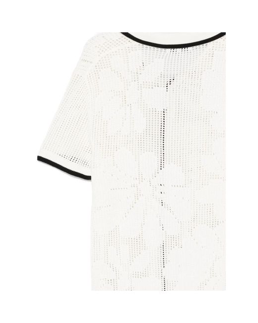 Maison Labiche White Beurert Flowers Contrast-Trim Shirt for men