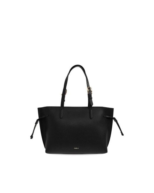 Furla Black Large Ava Leather Tote Bag