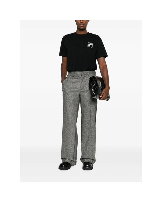 MM6 by Maison Margiela Black Logo-Print T-Shirt for men