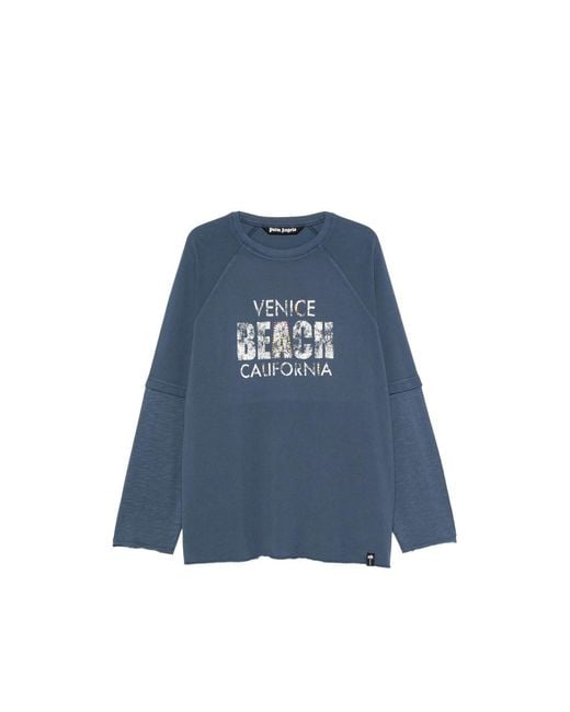 Palm Angels Blue T-Shirts & Vests for men