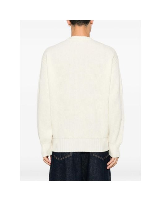 Diana Studio White Ribbed-Knit Sweater for men