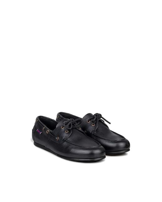Sebago Blue Owen Tumbled Eyelet Lace-Up Loafers for men