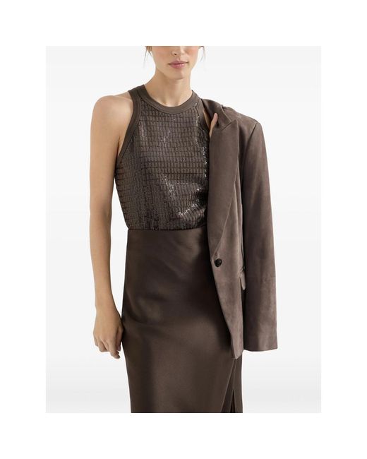 Brunello Cucinelli Brown Tops