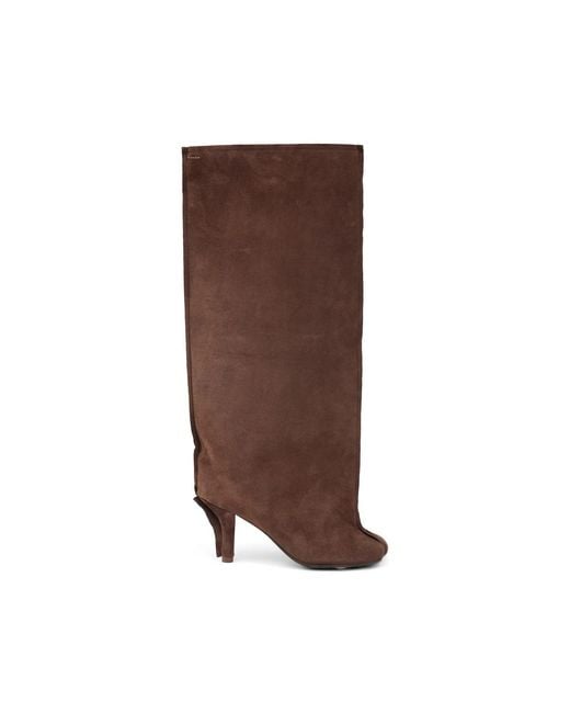MM6 by Maison Margiela Brown Anatomic Suede Boots