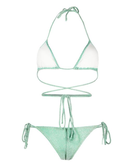 Reina Olga Green Miami Wraparound-Style Bikini Set