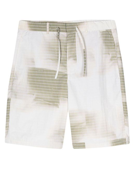 Calvin Klein White Graphic-Print Deck Shorts for men