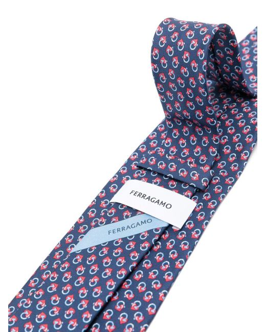 Ferragamo Purple Geometric Silk Tie for men