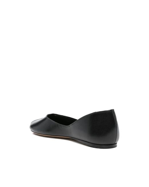 Jude Black Peep-Toe Ballet Flats