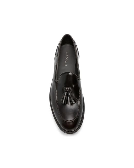 Canali Black Tassel-Detail Loafers for men