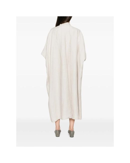 Ziggy Chen White Panelled Short-Sleeve Midi Dress