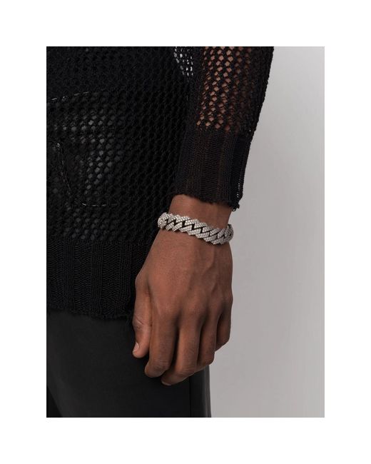 DARKAI White Prong Pavé Gemstones Bracelet for men