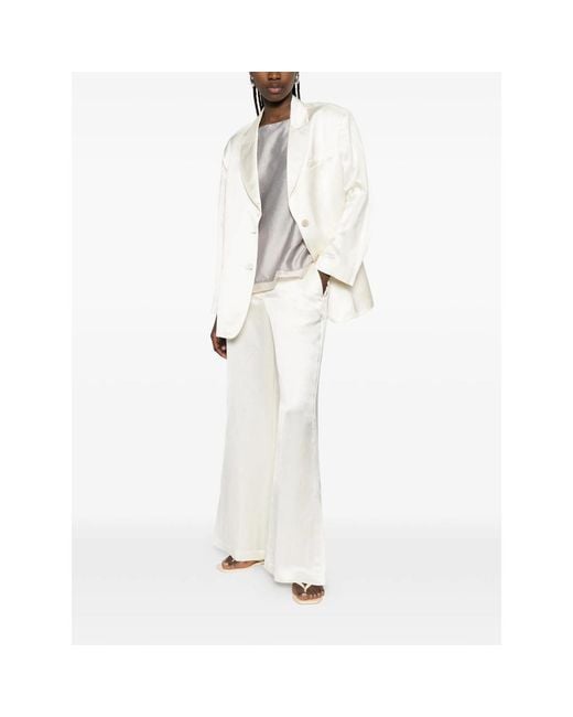 Panicale White Flat-Front Trousers