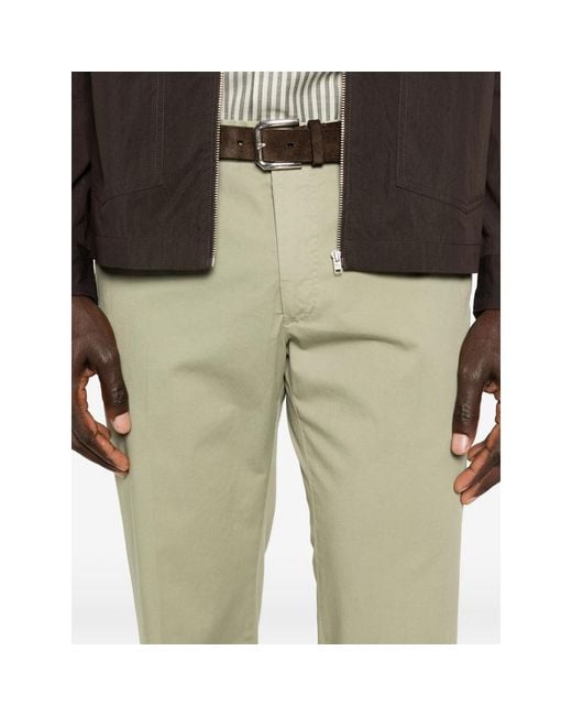 Incotex Green Belt-Loop Trousers for men