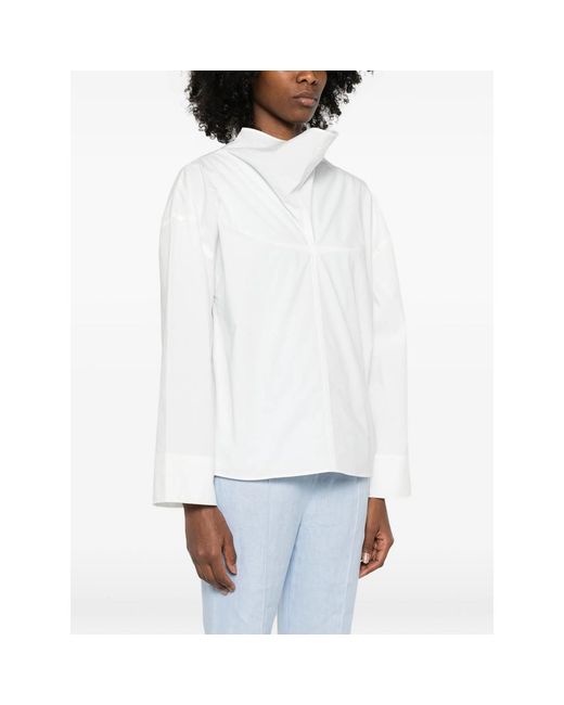 Soeur White Umea Funnel-Neck Blouse