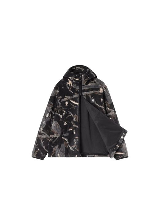 Carhartt Black Blevin Liner Camouflage-Print Hooded Jacket for men