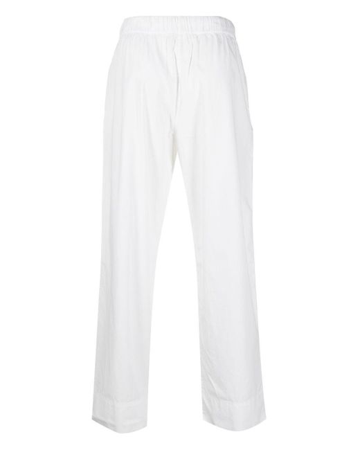 Tekla White Poplin Pajama Trousers